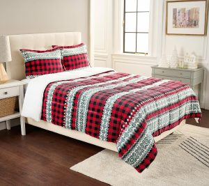 Bedspreads & Sets |   "As Is" Berkshire Print Velvetsoft Rev. Sherpa Comforter- King Bedspreads & Sets Bedspreads & Sets