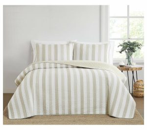 Bedspreads & Sets |   Aiden Stripe Full/Queen 3 Piece Quilt Set Bedspreads & Sets Bedspreads & Sets