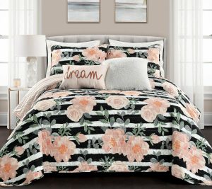 Bedspreads & Sets |   Amara Watercolor Rose 5Pc Full/Queen Quilt Setby Bedspreads & Sets Bedspreads & Sets