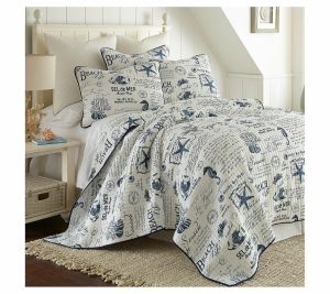 Bedspreads & Sets |   Beach Life 3-Piece Coastal Full/Que En Quilt Set Bedspreads & Sets Bedspreads & Sets