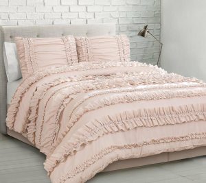 Bedspreads & Sets |   Belle 4-Piece Fl/Qn Blush Comforter Set By Lushdecor Bedspreads & Sets Bedspreads & Sets