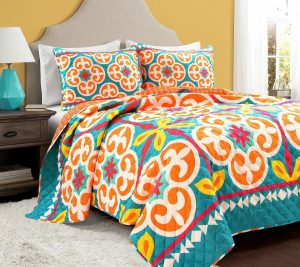 Bedspreads & Sets |   Boho Floral Reversible Oversized Quilt Set F/Qy Bedspreads & Sets Bedspreads & Sets