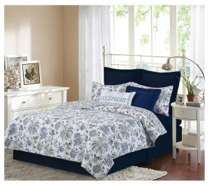 Bedspreads & Sets |   Braganza Blue Bell Full/Queen Quilt Set By Valerie Bedspreads & Sets Bedspreads & Sets