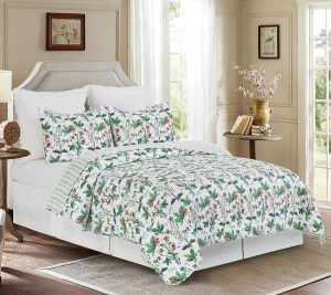 Bedspreads & Sets |   Clover Bug 3-Piece Cotton Full/Queen Quilt Setby Valerie Bedspreads & Sets Bedspreads & Sets