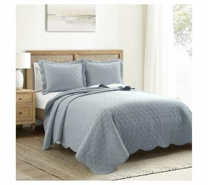 Bedspreads & Sets |   Coastal Scallop Edge Reversible Quilt Set-F/Q Bedspreads & Sets Bedspreads & Sets