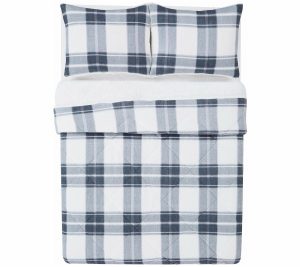 Bedspreads & Sets |   Cozy Teddy Plaid 3 Piece Full/Queen Comforter Set Bedspreads & Sets Bedspreads & Sets