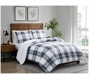 Bedspreads & Sets |   Cozy Teddy Plaid 3 Piece King Comforterset Bedspreads & Sets Bedspreads & Sets