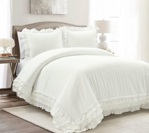 Bedspreads & Sets |   Ella Ruffle Lace Duvet Cover 3Pc Setf/Q Bedspreads & Sets Bedspreads & Sets