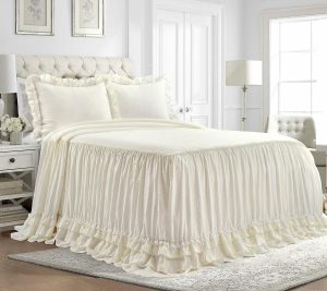 Bedspreads & Sets |   Ella Shabby Chic Ruffle Lace 3Pc King Bedspreadby Bedspreads & Sets Bedspreads & Sets