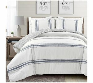 Bedspreads & Sets |   Farmhouse Stripe 3-Piece Full/Queen Set By Lushdecor Bedspreads & Sets Bedspreads & Sets