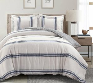 Bedspreads & Sets |   Farmhouse Stripe Cotton Duvet Cover Set F/Q  Bylush Decor Bedspreads & Sets Bedspreads & Sets