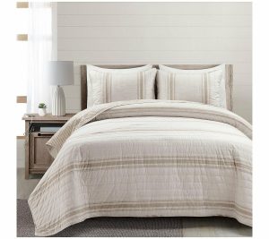 Bedspreads & Sets |   Farmhouse Stripe Rev Cotton Quilt Set Kg By Bedspreads & Sets Bedspreads & Sets