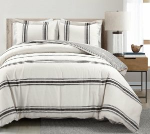 Bedspreads & Sets |   Farmhouse Stripe Rev. Duvet Cover Set F/Q By Bedspreads & Sets Bedspreads & Sets