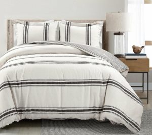 Bedspreads & Sets |   Farmhouse Stripe Rev. Duvet Cover Set K By Lushdecor Bedspreads & Sets Bedspreads & Sets