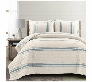 Bedspreads & Sets |   Farmhouse Stripe Reversible Cotton Quilt 3 Pc Set F/Q Bedspreads & Sets Bedspreads & Sets