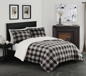 Bedspreads & Sets |   Faux Fur Plaid Full/Queen 3 Piece Comforter Set Bedspreads & Sets Bedspreads & Sets