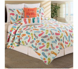 Bedspreads & Sets |   Flip Flop Life Coastal Beach 3Pc Full/Queen Quilt Set Bedspreads & Sets Bedspreads & Sets