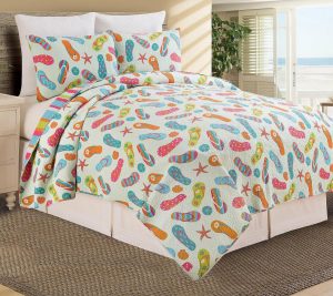 Bedspreads & Sets |   Flip Flop Life Twin Quilt Set Bedspreads & Sets Bedspreads & Sets