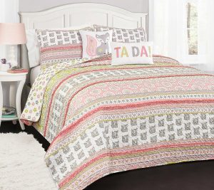 Bedspreads & Sets |   Fox Ruffle Stripe 5-Piece Full/Queen Quilt Setby Bedspreads & Sets Bedspreads & Sets