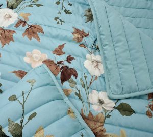 Bedspreads & Sets |   Full Printed Leaf Quilt With Reverse Solid Bedspreads & Sets Bedspreads & Sets