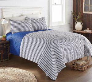 Bedspreads & Sets |   Full/Queen Seersucker 6-In-1 Quilt Set Bedspreads & Sets AmericanaStripe