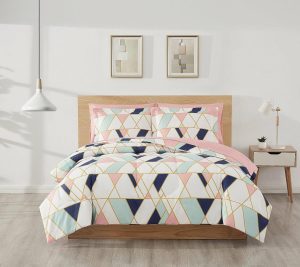 Bedspreads & Sets |   Geo Pink/Blue 7 Piece King Bed In A Bag Bedspreads & Sets Bedspreads & Sets