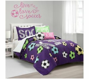 Bedspreads & Sets |   Girls Soccer Oversized 4-Pc Comforter Set Twinby Bedspreads & Sets Bedspreads & Sets