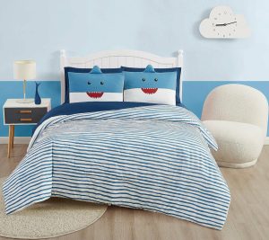 Bedspreads & Sets |   Happy Shark 7-Piece Queen Bed In A Bag Bedspreads & Sets Bedspreads & Sets