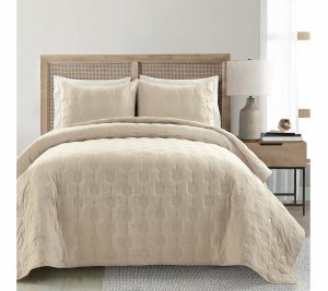 Bedspreads & Sets |   Hexagon Embroidered Quilt Set-King/Cal King Bedspreads & Sets Bedspreads & Sets