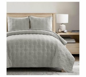 Bedspreads & Sets |   Hexagon Honeycomb Textured Cotton Quilt Set- F/Q Bedspreads & Sets Bedspreads & Sets