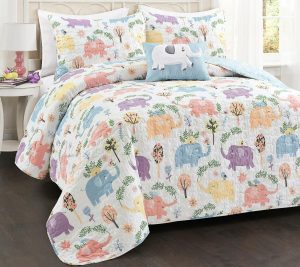 Bedspreads & Sets |   Hygge Elephant Quilt 3Pc Set Twin Bedspreads & Sets Bedspreads & Sets