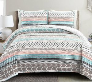 Bedspreads & Sets |   Hygge Geo 3Pc Full/Queen Quilt Set By Bedspreads & Sets Bedspreads & Sets