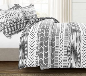 Bedspreads & Sets |   Hygge Geo Rev. Cotton Duvet Set F/Q By Bedspreads & Sets Bedspreads & Sets