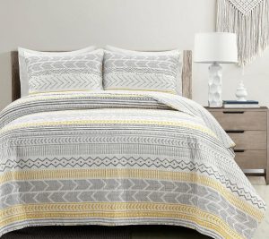 Bedspreads & Sets |   Hygge Geo Reversible Oversized Quilt  Set K Byush Decor Bedspreads & Sets Bedspreads & Sets