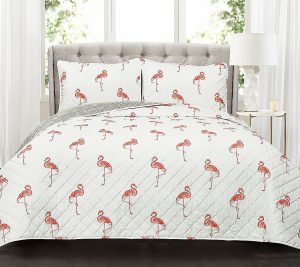 Bedspreads & Sets |   Kelly Flamingo 3-Piece Full/Queen Quilt Set Bylush Decor Bedspreads & Sets Bedspreads & Sets