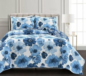 Bedspreads & Sets |   Leah Reversible Quilt Navy/White 3Pcset Fl/Qn Bedspreads & Sets Bedspreads & Sets