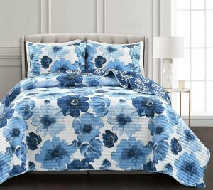 Bedspreads & Sets |   Leah Reversible Quilt Navy/White 3Pcset King Bedspreads & Sets Bedspreads & Sets