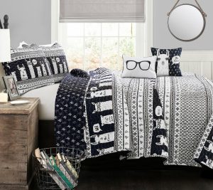 Bedspreads & Sets |   Llama Stripe 5-Piece Full/Queen Quilt Set By Bedspreads & Sets Bedspreads & Sets