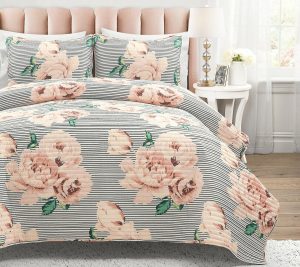 Bedspreads & Sets |   Mira Vintage Floral Quilt Dusty 3Pc Et King Bedspreads & Sets Bedspreads & Sets