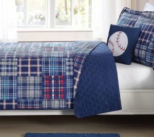 Bedspreads & Sets |   Navy Plaid Patch Full Quilt Set Bedspreads & Sets Bedspreads & Sets