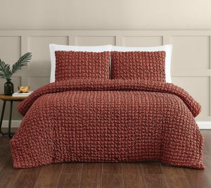 Bedspreads & Sets |   Ny Textured Puff 3 Piece F/Qomforter Set Bedspreads & Sets Bedspreads & Sets