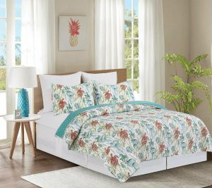 Bedspreads & Sets |   Paradise Sound 2-Piece Cotton Twin Quilt Set Byvalerie Bedspreads & Sets Aqua