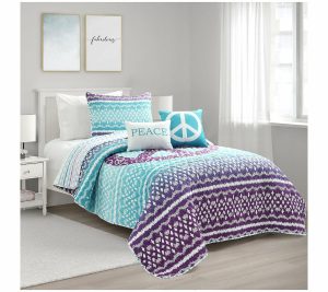 Bedspreads & Sets |   Peace Ombre Reversible Quilt Purple/Blue 4Pc Se T Twin-Xl Bedspreads & Sets Bedspreads & Sets