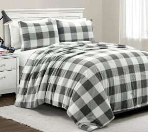 Bedspreads & Sets |   Plaid Ultra Soft Faux Fur Comforter3Pc F/Q Bedspreads & Sets Bedspreads & Sets