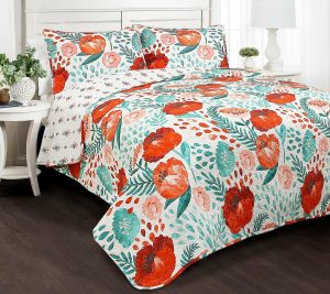 Bedspreads & Sets |   Poppy Garden 3-Piece Full/Queen Quilt Set By Bedspreads & Sets Bedspreads & Sets