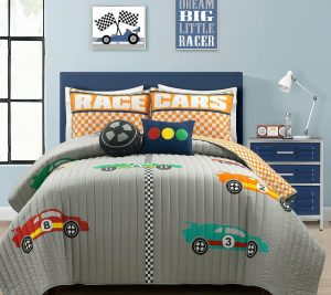 Bedspreads & Sets |   Racing Cars 4Pc Twin Reversible Quil  Set Bedspreads & Sets Bedspreads & Sets