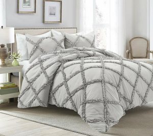 Bedspreads & Sets |   Ruffle Diamond 3-Piece F/Q Comforter Set By Bedspreads & Sets Bedspreads & Sets