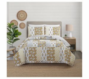 Bedspreads & Sets |   Saffron 3-Piec E Full/Queen Qu Ilt Set Bedspreads & Sets Bedspreads & Sets