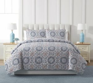 Bedspreads & Sets |   Sea Medallion 3Pc Seashell Quilt Set,Full/ Queen Bedspreads & Sets Bedspreads & Sets