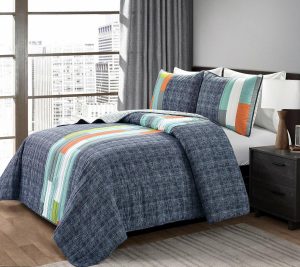 Bedspreads & Sets |   Shelly Stripe Full/Queen Quilt Set By Bedspreads & Sets Bedspreads & Sets